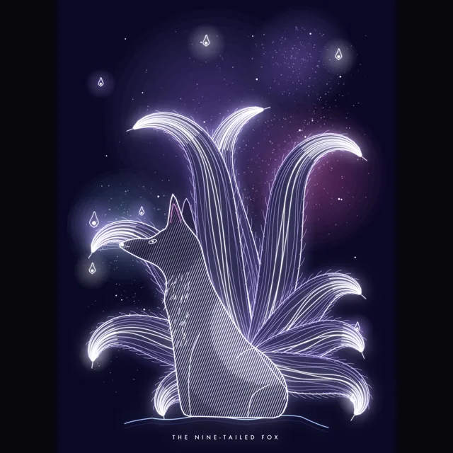 The Nine-Tailed Fox, an original design from the AuraCanvas studio