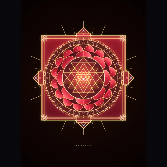 The Sri Yantra, an original design from the AuraCanvas studio