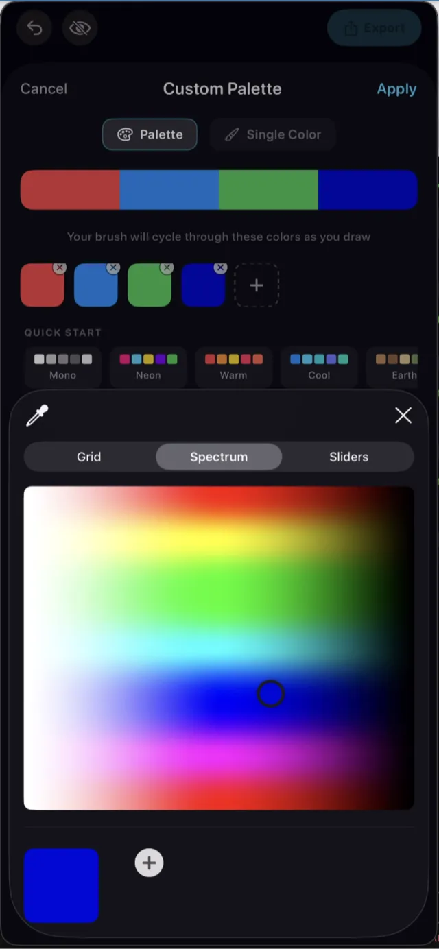 Custom palette color picker