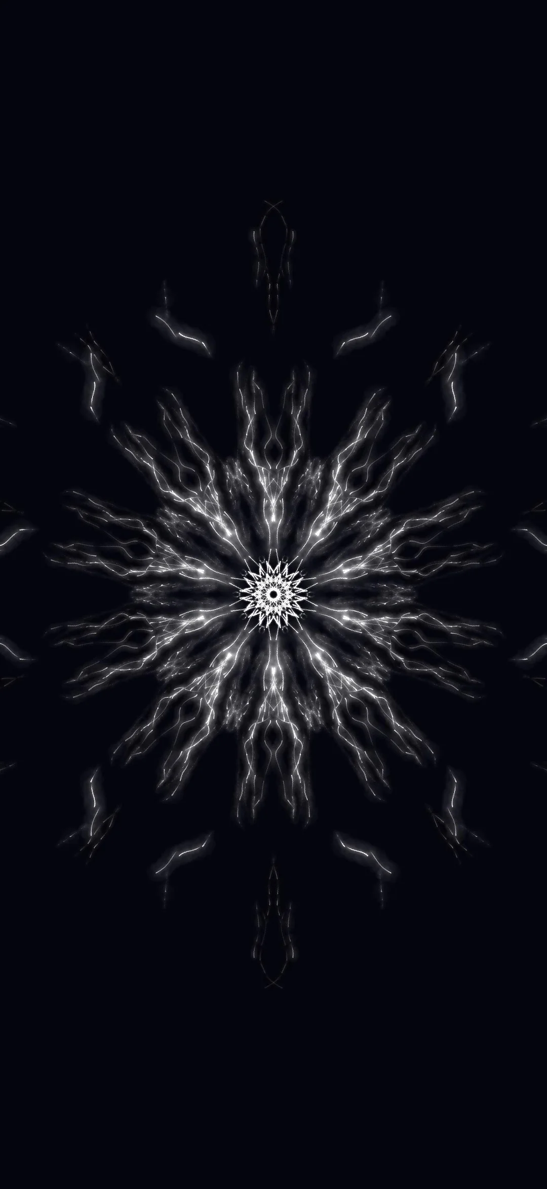 Geometry of silence with monochrome radial burst pattern