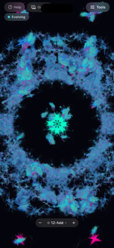 Ice blue radial artwork