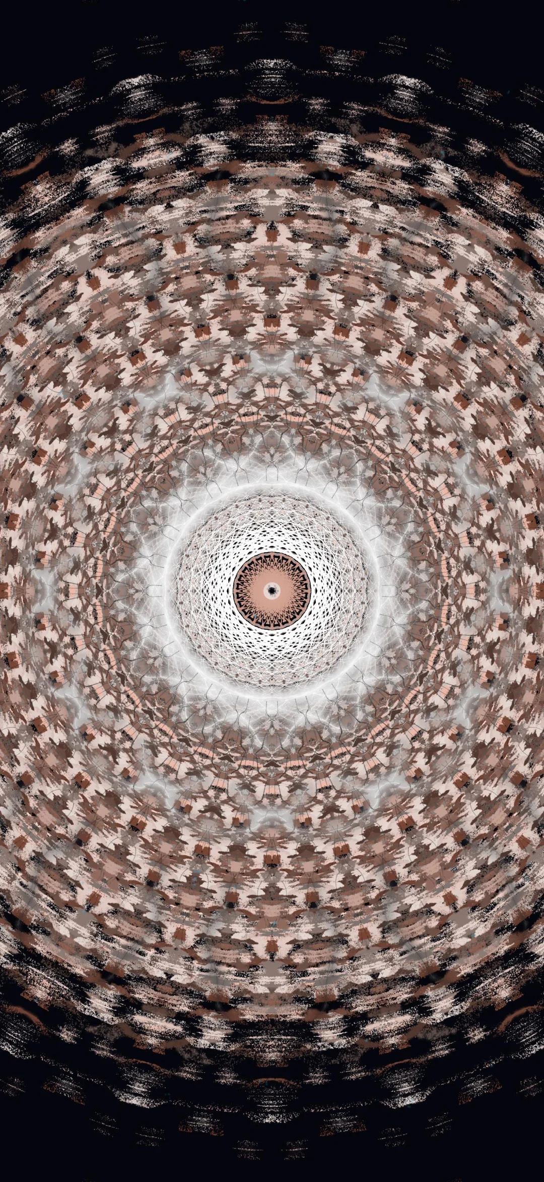 Infinite imitation with rose-gold concentric radial pattern