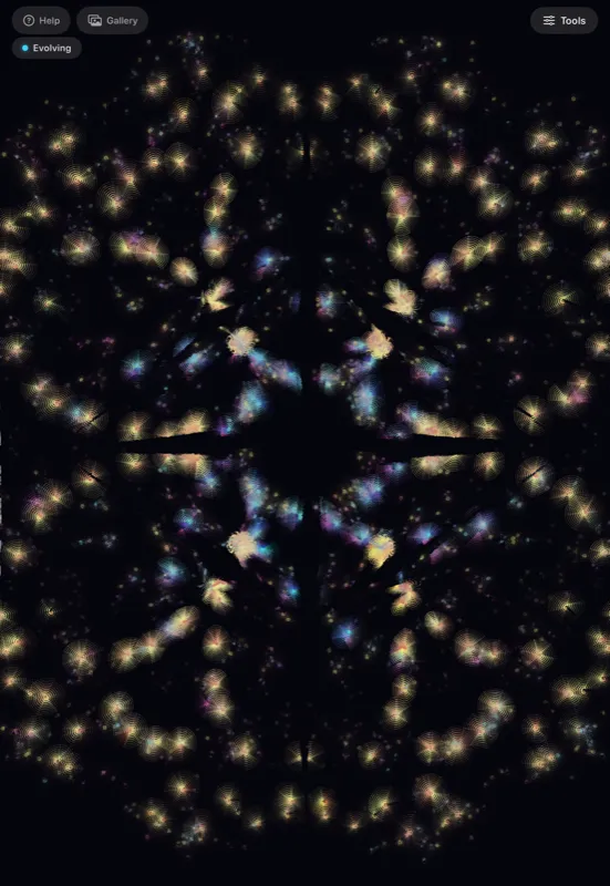 Gold and blue firefly pattern on iPad