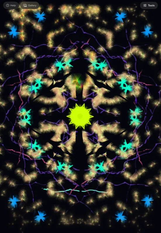 Star crystal with green center on iPad