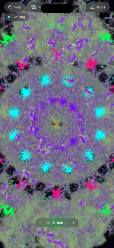 Lavender and neon kaleidoscope pattern