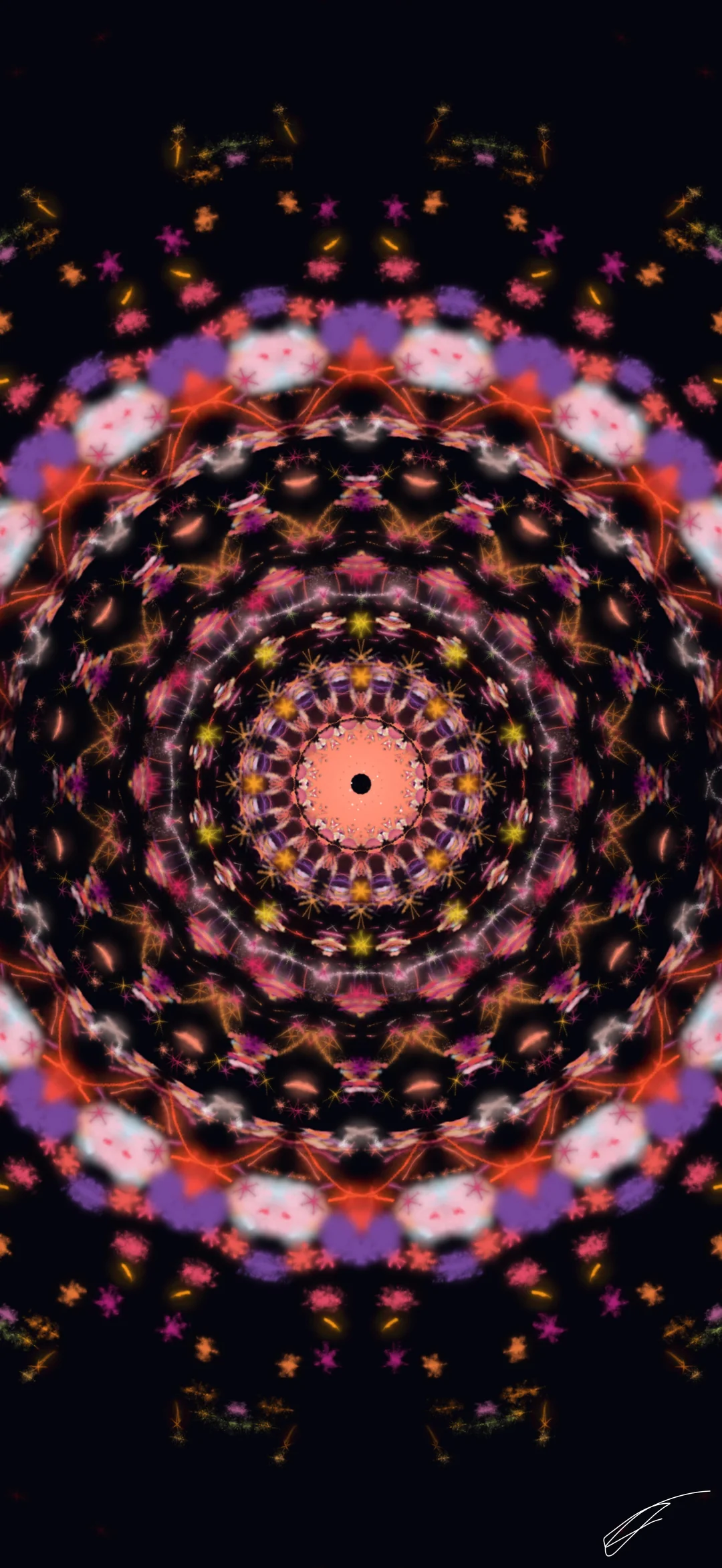 Multilayered mandala with blended colours