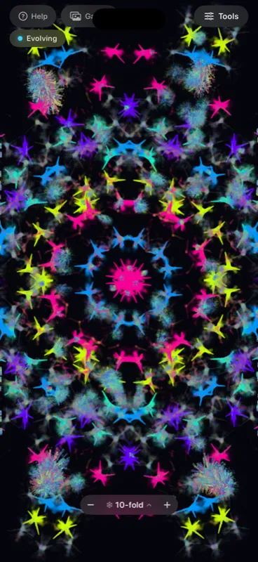 Neon kaleidoscope artwork