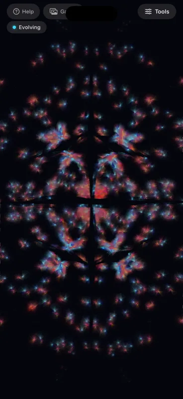Red and blue crystal growth pattern