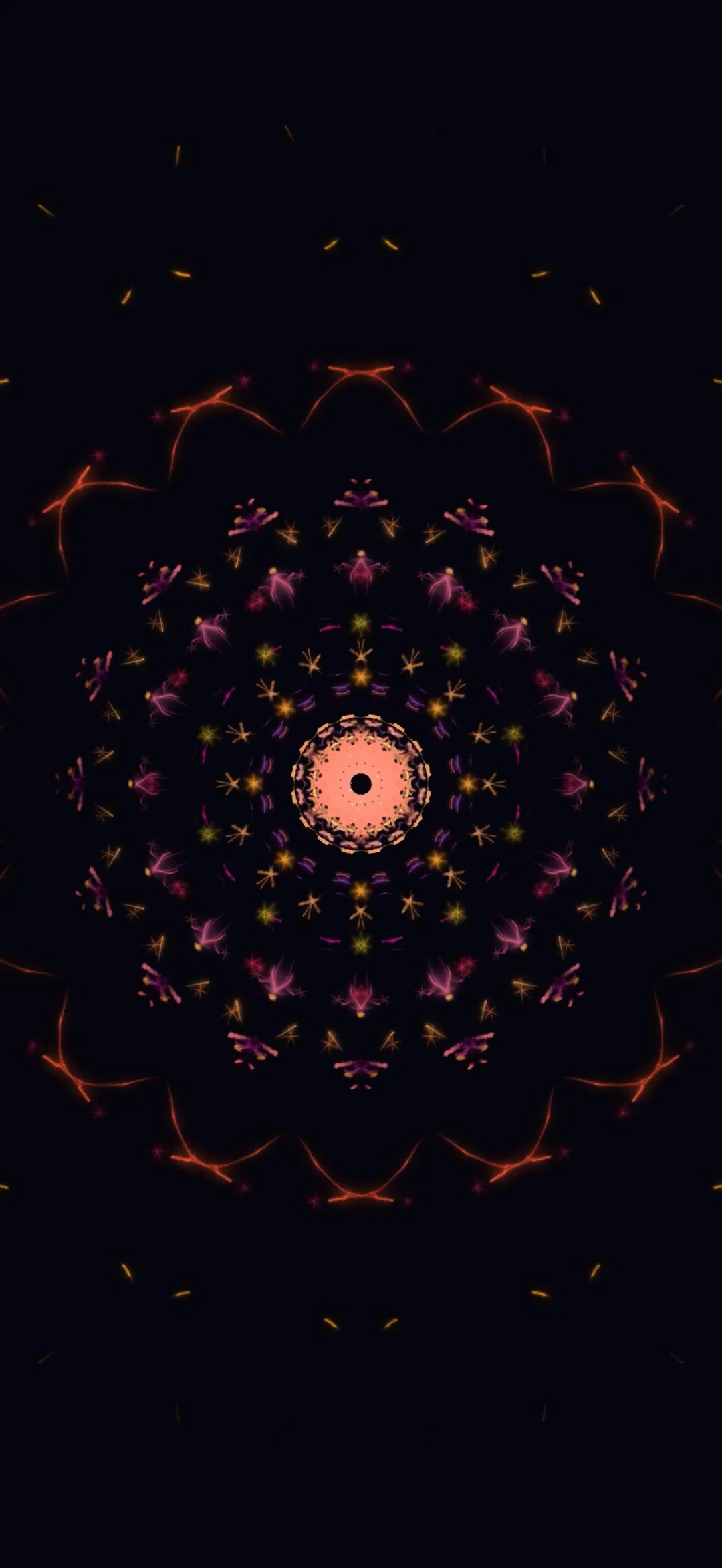 Singularity in bloom with colorful fractal petals