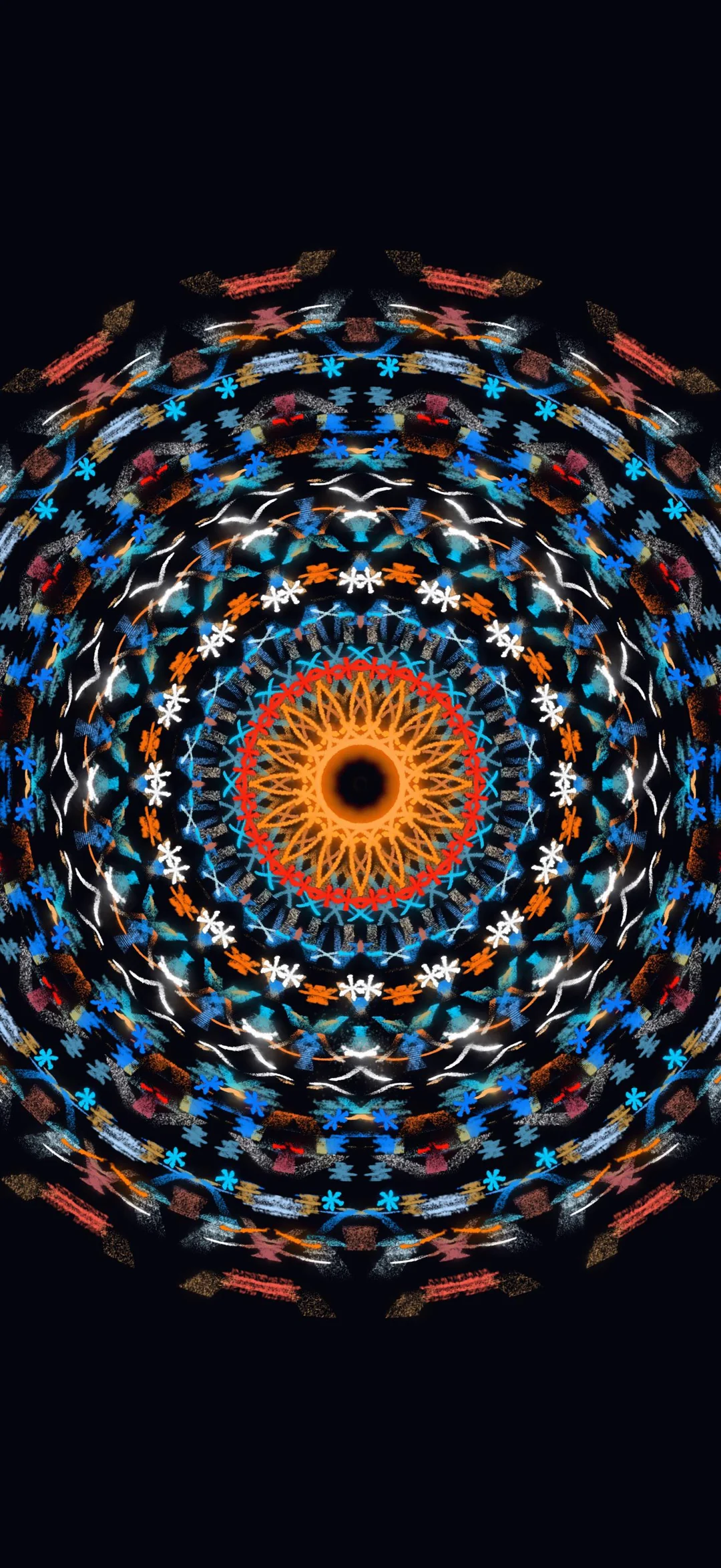 Vibrant mandala rings artwork