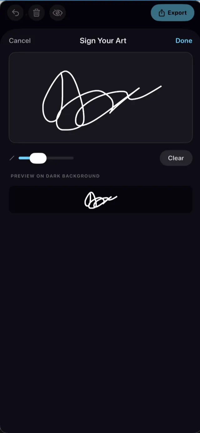 Sign Your Art feature