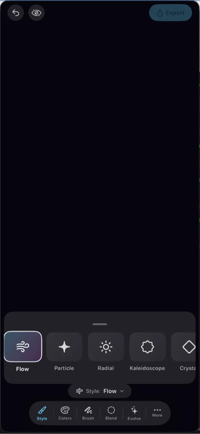 Style picker with Flow selected
